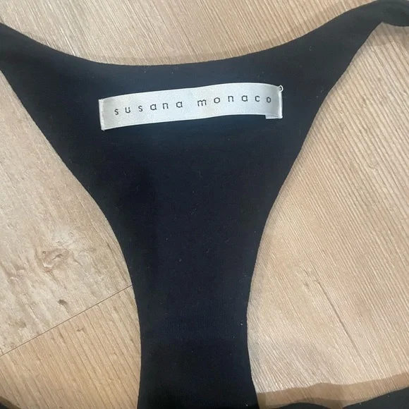 Susana Monaco Black Racerback Tank size medium - Picture 2 of 4